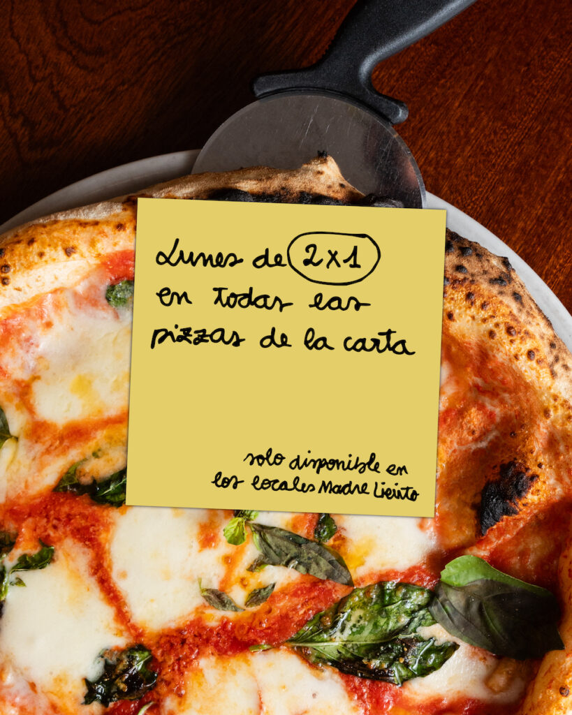 Madre Lievito lanza un 2×1 especial en pizzas para convertir el lunes en el mejor día de la semana